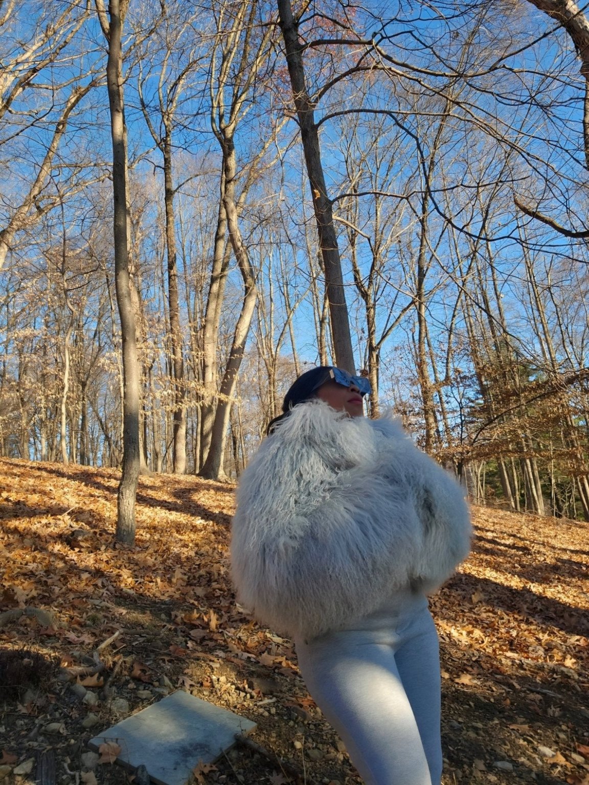 Oversized Cropped Real Mongolian Lamb Jacket- 14 Inches Long