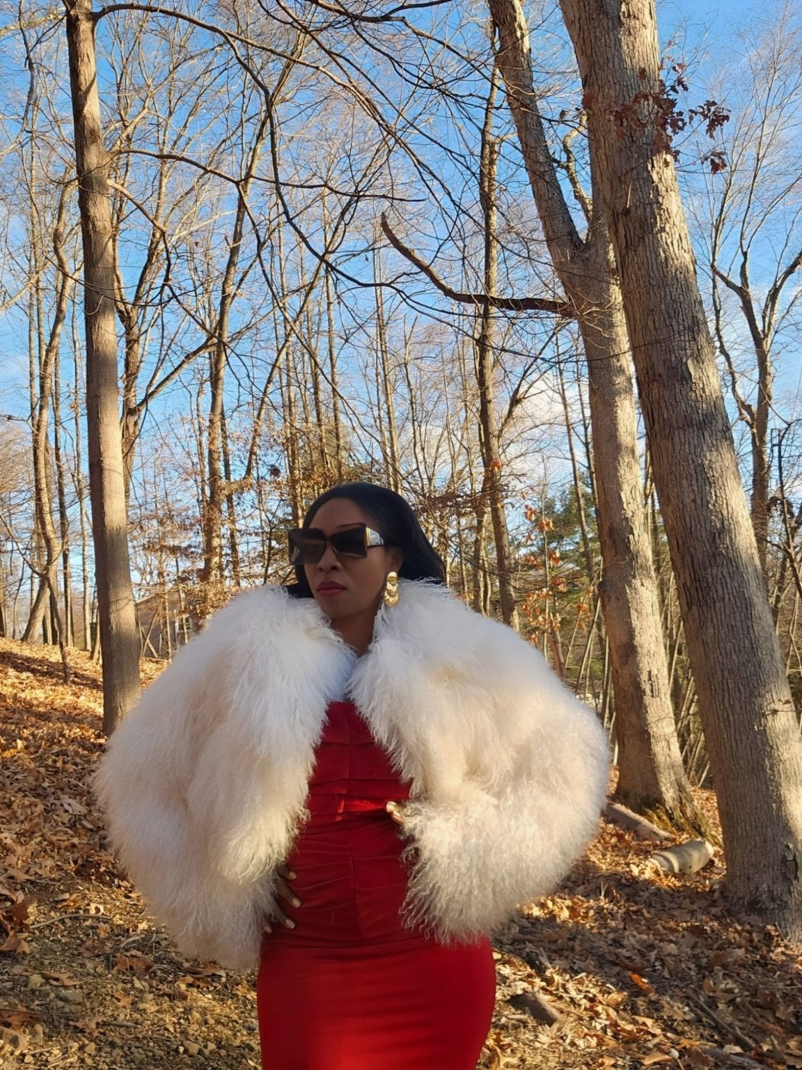 Oversized Cropped Real Mongolian Lamb Jacket- 14 Inches Long