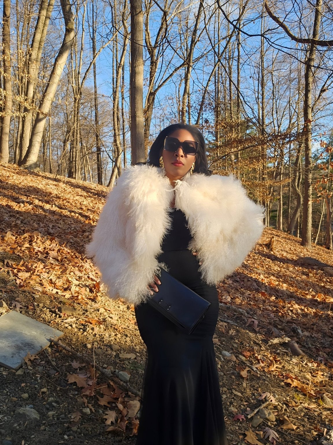 Oversized Cropped Real Mongolian Lamb Jacket- 14 Inches Long