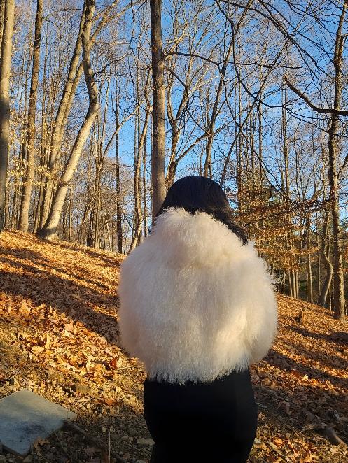 Oversized Cropped Real Mongolian Lamb Jacket- 14 Inches Long