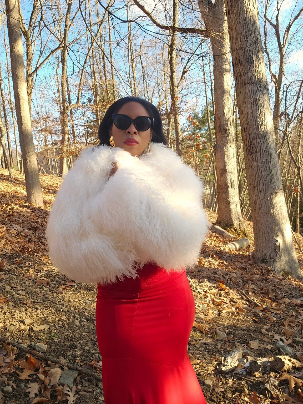 Oversized Cropped Real Mongolian Lamb Jacket- 14 Inches Long