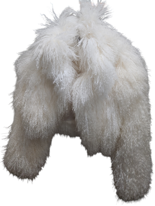 Oversized Cropped Real Mongolian Lamb Jacket- 14 Inches Long