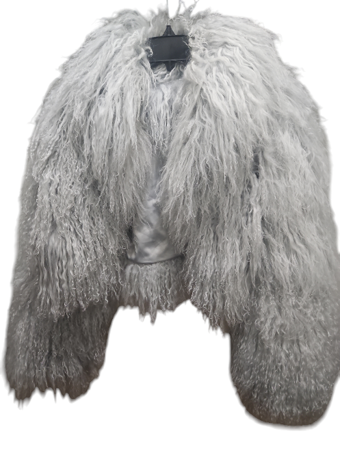 Oversized Cropped Real Mongolian Lamb Jacket- 14 Inches Long
